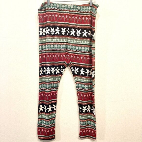 𝅺NWT Plus Size SO 1X Hatchi Holiday Leggings Gingerbread - Picture 3 of 8